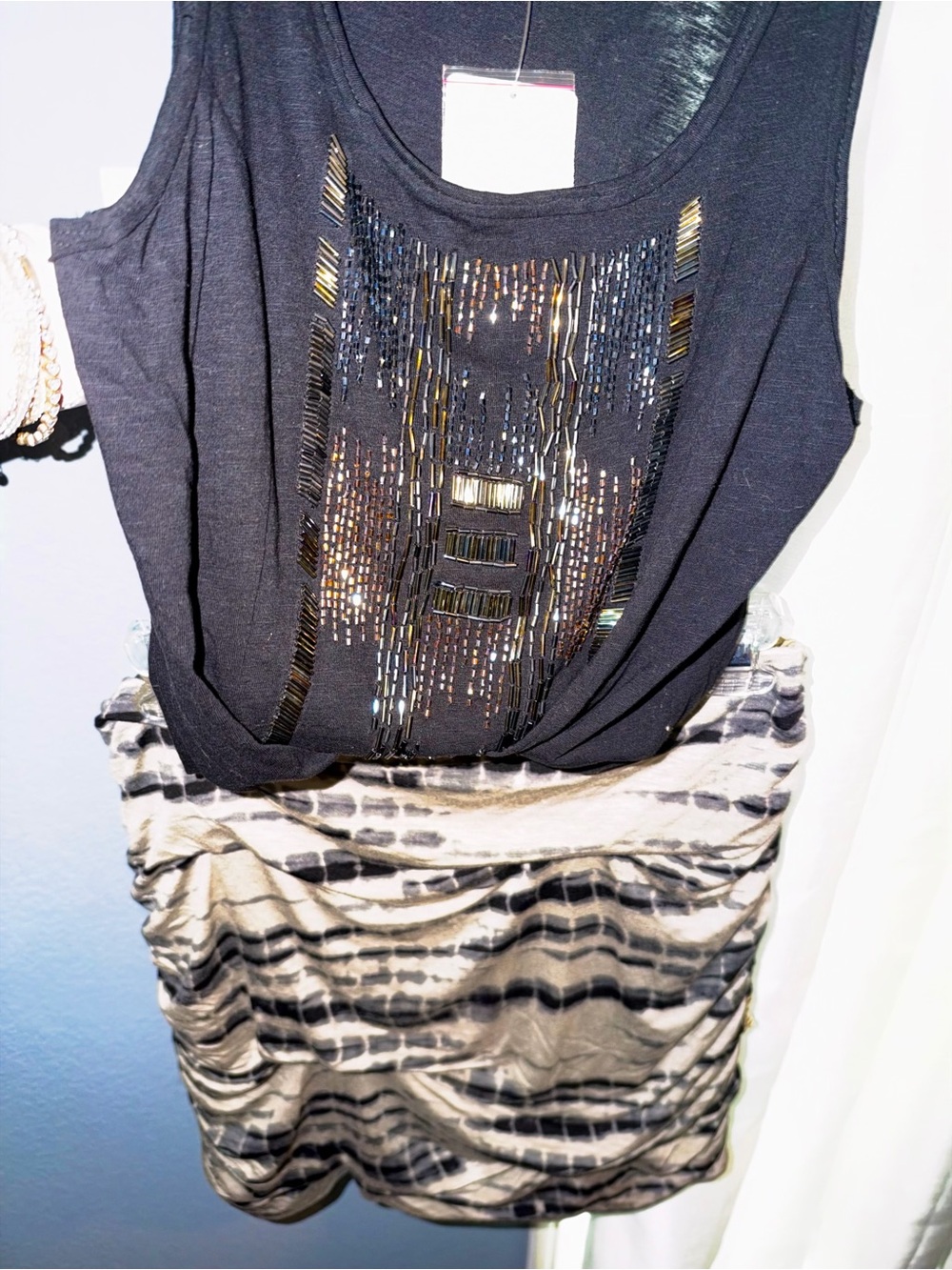 Free People Black Beaded Tank Top - Picture 6 of 8